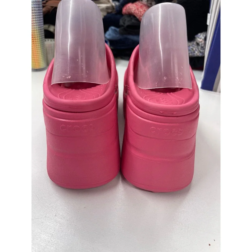 Crocs Siren Clog Pink Platform Block Heel Mules Womens Size 11